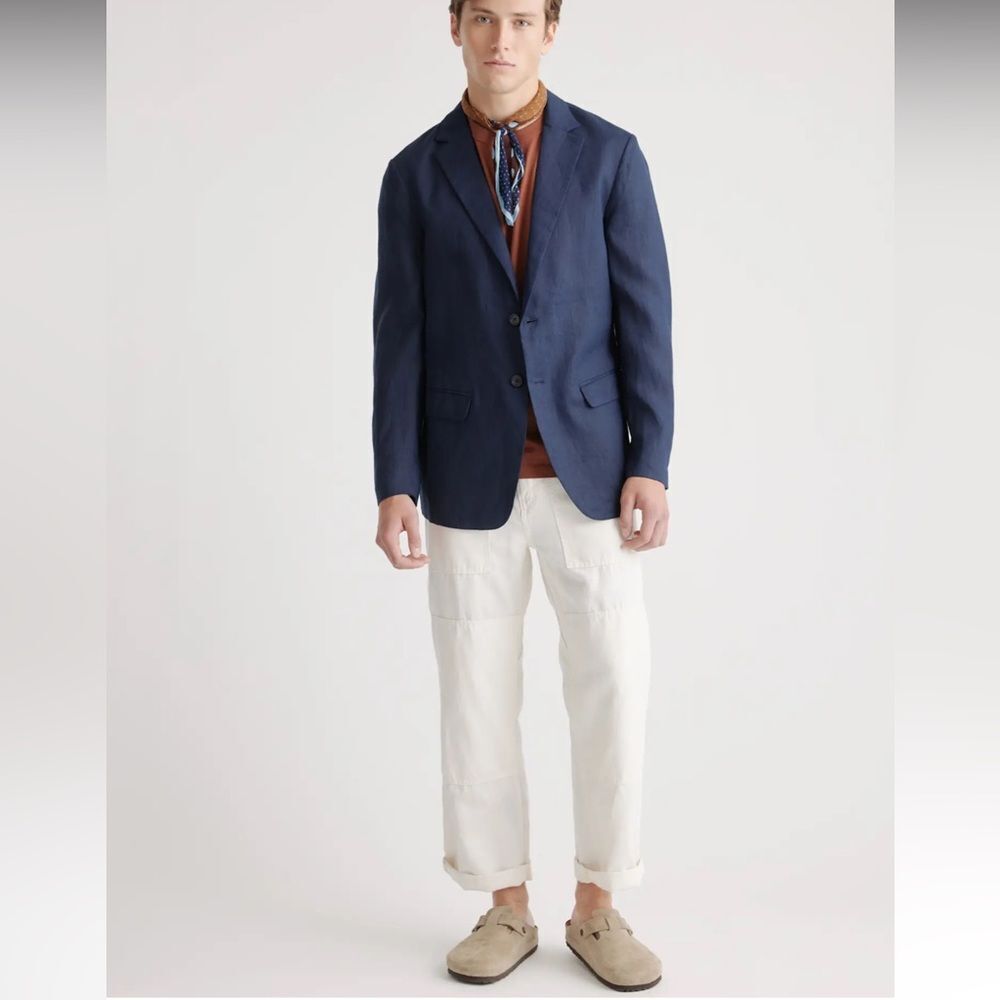 Quince 100% European Linen Blazer in Deep Navy Size XXL